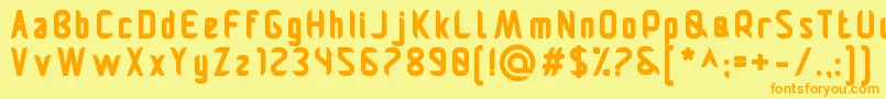 Pamekasanb-Schriftart – Orangefarbene Schriften auf gelbem Hintergrund