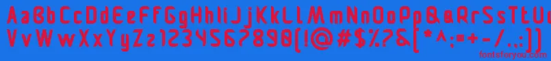 Pamekasanb Font – Red Fonts on Blue Background