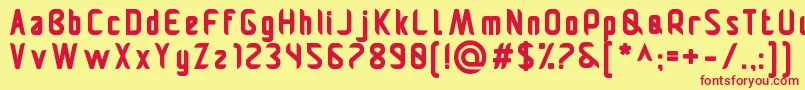 Pamekasanb Font – Red Fonts on Yellow Background