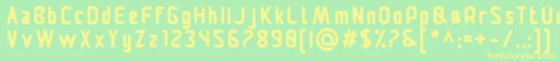 Pamekasanb Font – Yellow Fonts on Green Background