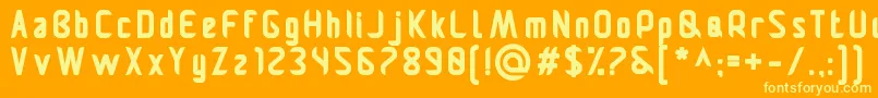 フォントPamekasanb – オレンジの背景に黄色の文字