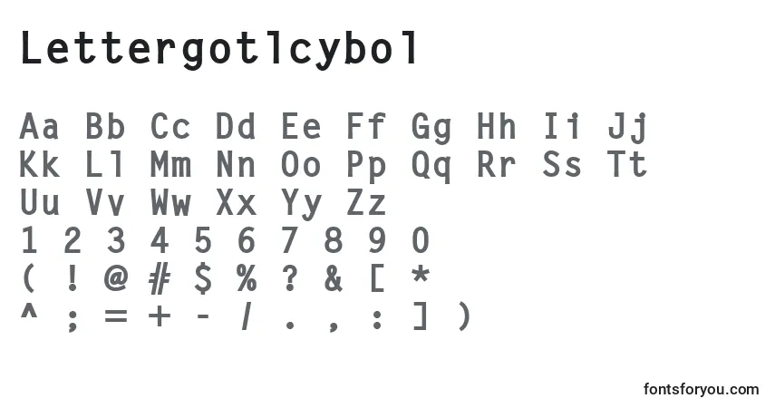 Шрифт Lettergotlcybol – алфавит, цифры, специальные символы