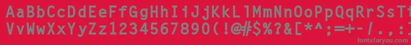 フォントLettergotlcybol – 赤い背景に灰色の文字