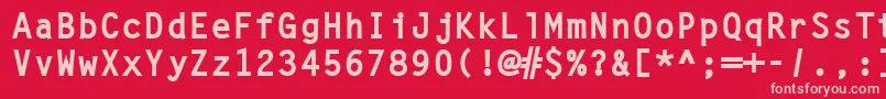 フォントLettergotlcybol – 赤い背景にピンクのフォント