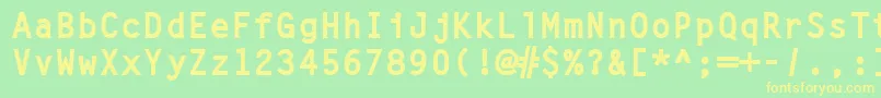 フォントLettergotlcybol – 黄色の文字が緑の背景にあります