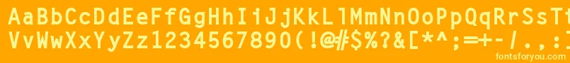 フォントLettergotlcybol – オレンジの背景に黄色の文字