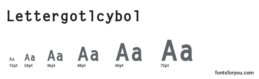 Размеры шрифта Lettergotlcybol