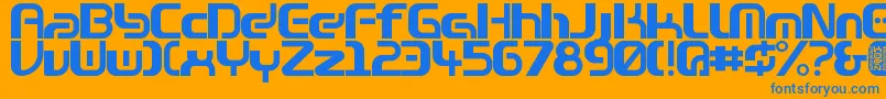 Zone99left Font – Blue Fonts on Orange Background
