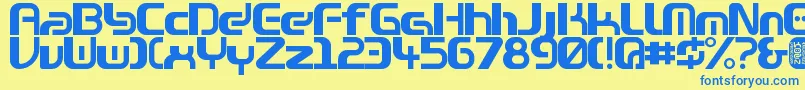 Zone99left Font – Blue Fonts on Yellow Background