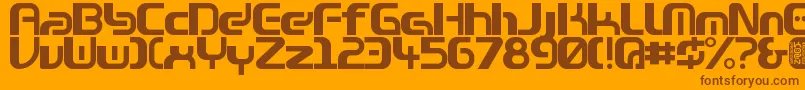 Zone99left Font – Brown Fonts on Orange Background