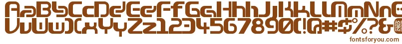 Zone99left-fontti – ruskeat fontit valkoisella taustalla
