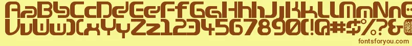 Zone99left Font – Brown Fonts on Yellow Background