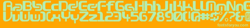 Zone99left Font – Green Fonts on Orange Background