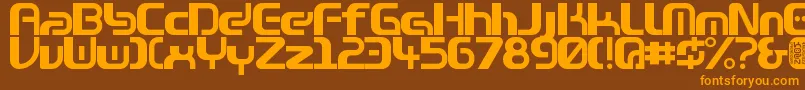 Zone99left Font – Orange Fonts on Brown Background