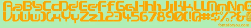 Zone99left Font – Orange Fonts on Green Background