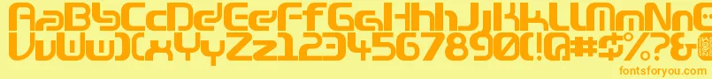 Zone99left Font – Orange Fonts on Yellow Background