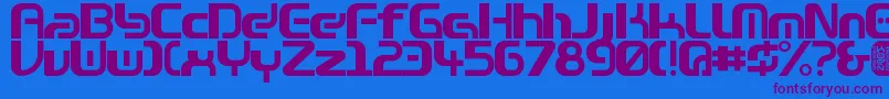 Zone99left Font – Purple Fonts on Blue Background