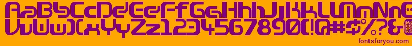 Zone99left Font – Purple Fonts on Orange Background