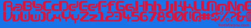 Zone99left Font – Red Fonts on Blue Background