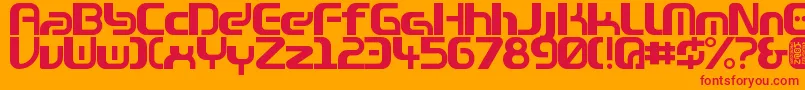 Zone99left Font – Red Fonts on Orange Background
