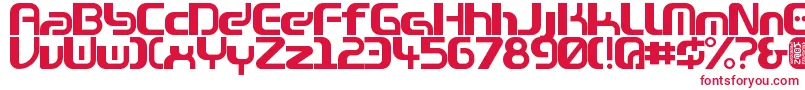 Fonte Zone99left – fontes vermelhas em um fundo branco