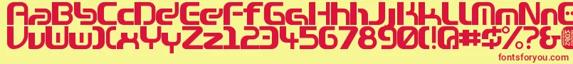 Zone99left Font – Red Fonts on Yellow Background