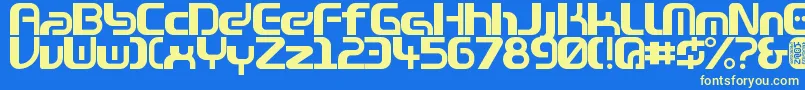 Zone99left Font – Yellow Fonts on Blue Background