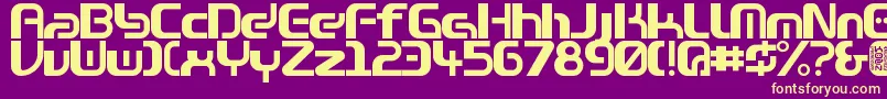 Zone99left Font – Yellow Fonts on Purple Background
