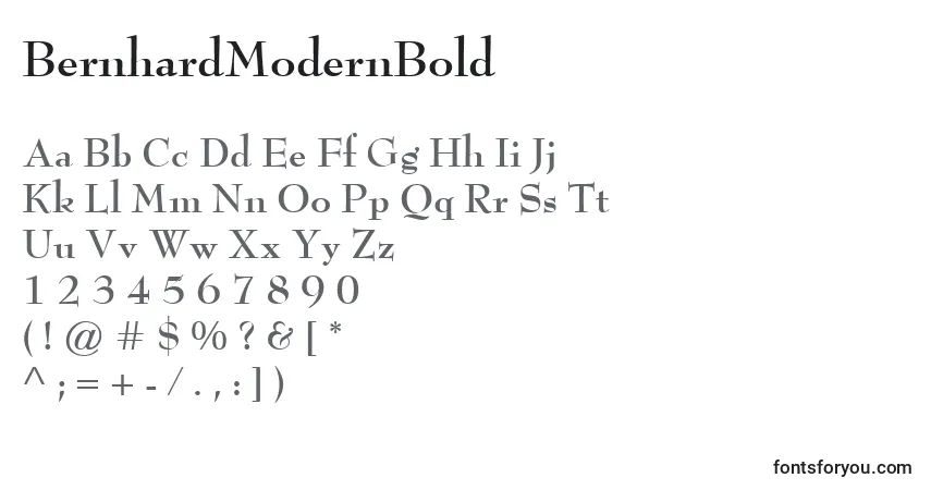 Шрифт BernhardModernBold – алфавит, цифры, специальные символы
