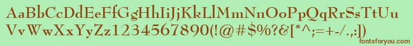 BernhardModernBold Font – Brown Fonts on Green Background