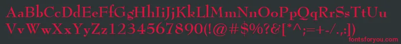 BernhardModernBold Font – Red Fonts on Black Background