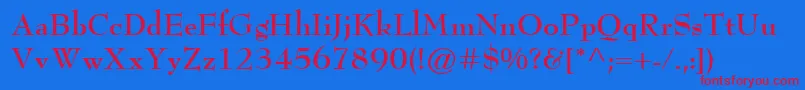 BernhardModernBold Font – Red Fonts on Blue Background