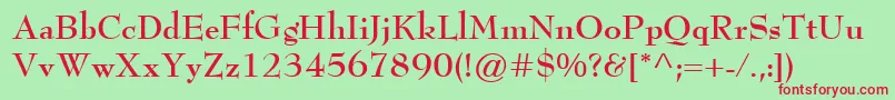 BernhardModernBold Font – Red Fonts on Green Background