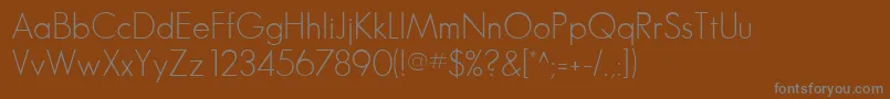 Sanderson-Schriftart – Graue Schriften auf braunem Hintergrund