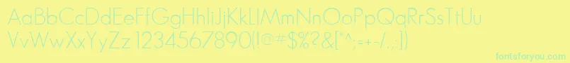 Sanderson-Schriftart – Grüne Schriften auf gelbem Hintergrund