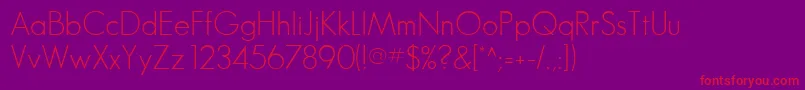 Sanderson-fontti – punaiset fontit violetilla taustalla