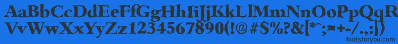 BambergrandomXboldRegular Font – Black Fonts on Blue Background