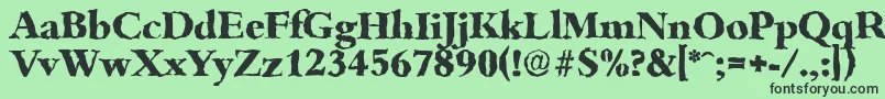 Шрифт BambergrandomXboldRegular – чёрные шрифты на зелёном фоне