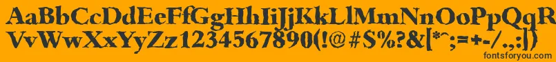 Шрифт BambergrandomXboldRegular – чёрные шрифты на оранжевом фоне