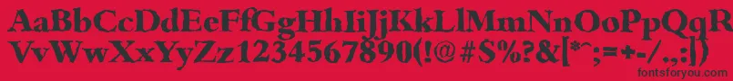 Czcionka BambergrandomXboldRegular – czarne czcionki na czerwonym tle