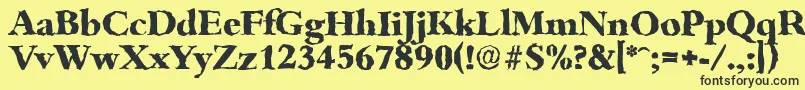 フォントBambergrandomXboldRegular – 黒い文字の黄色い背景
