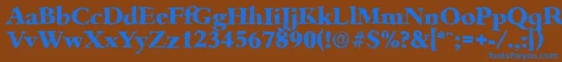 Czcionka BambergrandomXboldRegular – niebieskie czcionki na brązowym tle