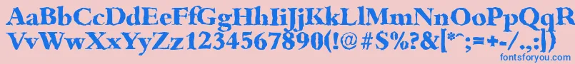 Fonte BambergrandomXboldRegular – fontes azuis em um fundo rosa