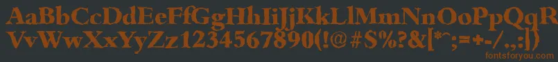 Шрифт BambergrandomXboldRegular – коричневые шрифты на чёрном фоне