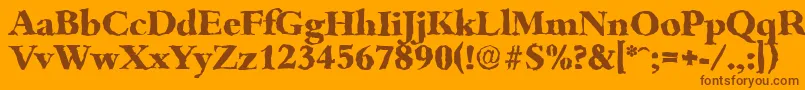 BambergrandomXboldRegular Font – Brown Fonts on Orange Background