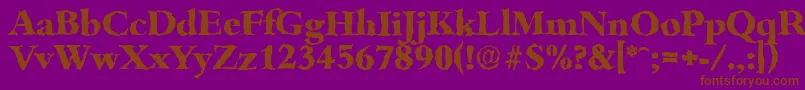 BambergrandomXboldRegular-Schriftart – Braune Schriften auf violettem Hintergrund