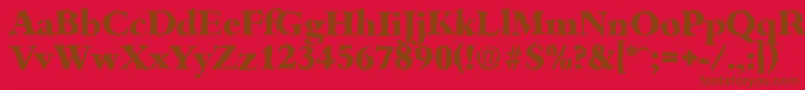 フォントBambergrandomXboldRegular – 赤い背景に茶色の文字
