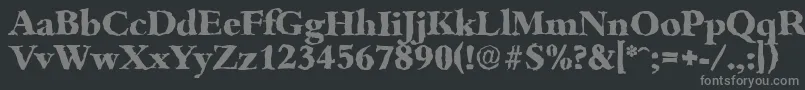 Шрифт BambergrandomXboldRegular – серые шрифты на чёрном фоне