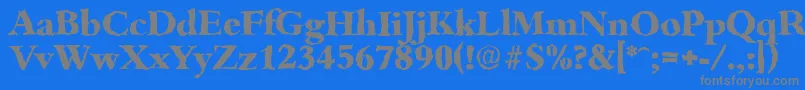 BambergrandomXboldRegular Font – Gray Fonts on Blue Background