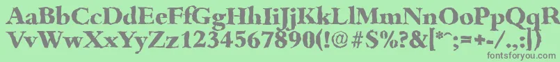 Шрифт BambergrandomXboldRegular – серые шрифты на зелёном фоне